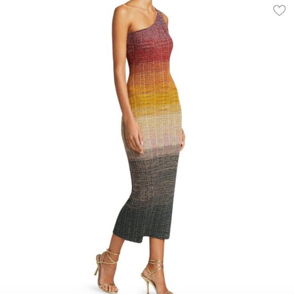 Missoni Ombré One-Shoulder Wool-Blend Knit Midi Dress - NWOT - Picture 5 of 10